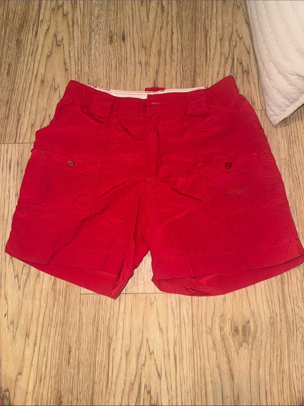 AFTCO Size 30 Men's Red Cargo Swim Shorts